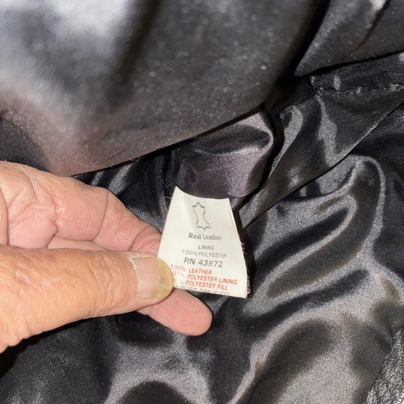 Vtg Fashion Elements Leather Bikers Jacket Men Polyester Lining - Picture 8 of 13